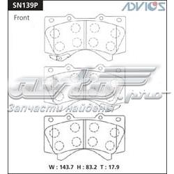 SN139P Advics pastillas de freno delanteras