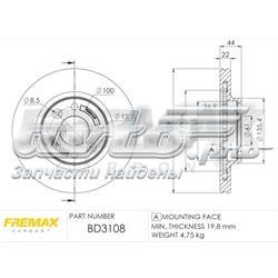 Disco de freno delantero Fremax BD3108