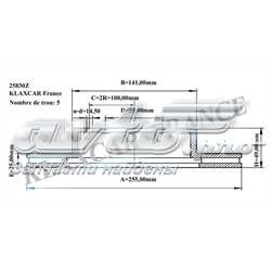 25830Z Klaxcar France freno de disco delantero