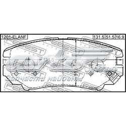 1201ELANF Febest pastillas de freno delanteras