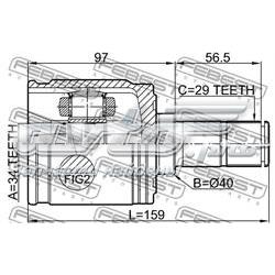 Junta homocinética interior delantera izquierda 0311CRTLH Febest