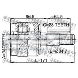 1211TERLH Febest junta homocinética interior delantera izquierda
