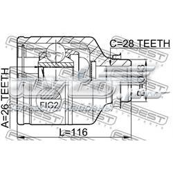 0K55222520A Hyundai/Kia Junta homocinética interna delantera derecha