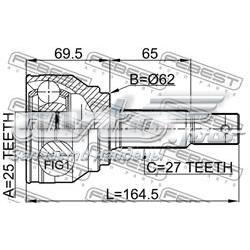 Comprar 2210NSP27A48 Febest Junta homocinetica