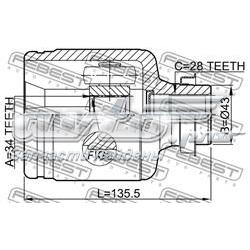 Junta homocinética interior delantera derecha 0511BL23MTRH Febest