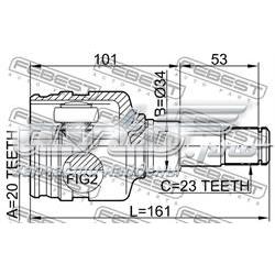 Juego de articulación, árbol de transmisión, interior delantera Febest 0111KSP90