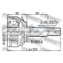 0110-NSP90 Febest junta homocinética exterior delantera