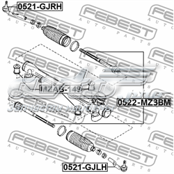 Comprar 0521GJLH Febest Rótula barra de acoplamiento exterior