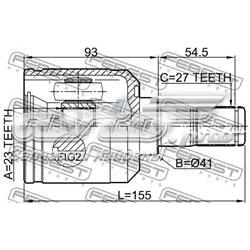 Junta homocinética interior trasera 496052BA00 Hyundai/Kia