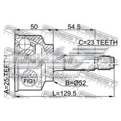 Junta homocinética exterior delantera 0310047 Febest