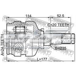 Junta homocinética interior delantera derecha 430400F010 Toyota