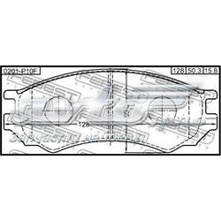 0201-P10F Febest pastillas de freno delanteras