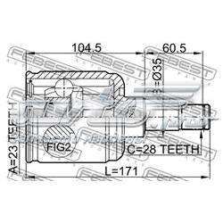 Comprar 0511GEMTLH Febest Junta homocinética interna delantera izquierda