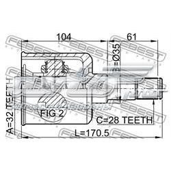 Comprar GD3622620A Mazda Junta homocinética interna delantera izquierda