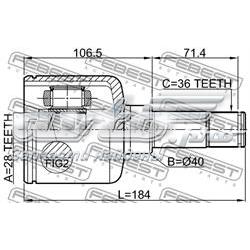 Junta homocinética interior delantera izquierda 1426837 Ford