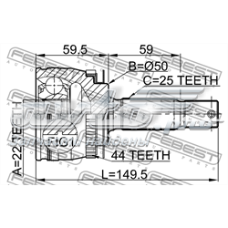 Comprar 2210CER16A44 Febest Junta homocinetica