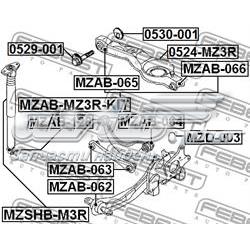 MZAB-128 Febest silentblock de amortiguador trasero