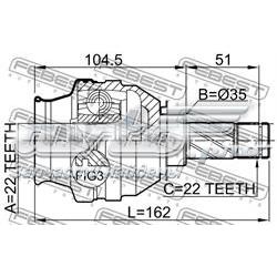 Junta homocinética interna delantera Febest 1811ZAF precio, desde 54,97 EUR