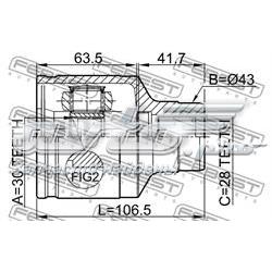 Junta homocinética interna delantera derecha Mazda GD1722520A