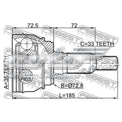 Junta homocinética exterior delantera 3210ESCIII Febest