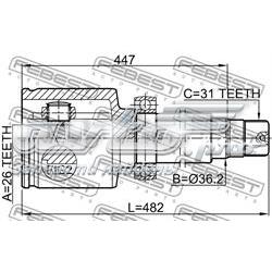 2111-CA223RH Febest junta homocinética interior delantera derecha