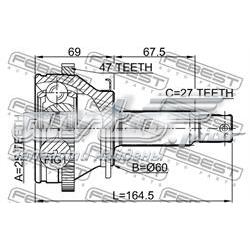 2210-NS27A47 Febest junta homocinética exterior delantera
