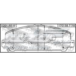 0201R51F Febest pastillas de freno delanteras