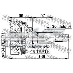 Junta homocinética exterior delantera Toyota 4347009340