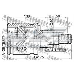 Junta homocinética interna delantera izquierda 0111AZT250LH Febest