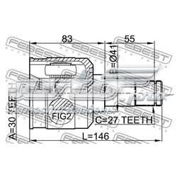 Junta homocinética interior delantera 0411EAUSA Febest