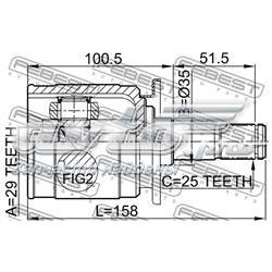 Junta homocinética interior trasera 0411CU20RR Febest