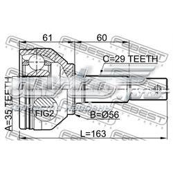 Junta homocinética exterior delantera Febest 0210J1020