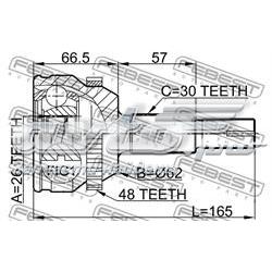 Junta homocinetica 0110MCV30A48 Febest