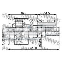 Juego de articulación, árbol de transmisión, interior delantera Febest 1211ACCAT