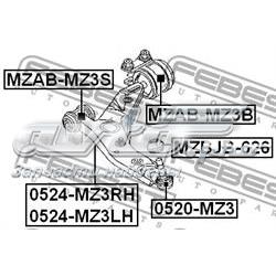 Brazo inferior derecho de la suspensión delantera Febest 0524MZ3RH