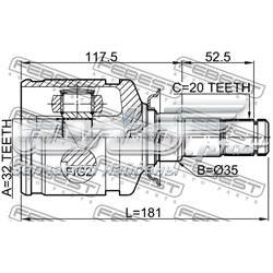 Junta homocinética interior delantera izquierda 0111CT220LH Febest