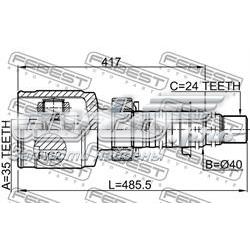 Comprar 0111GSX30RH Febest Junta homocinética interna delantera
