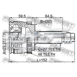 Comprar 2210NSPRA48 Febest Junta homocinética exterior trasera
