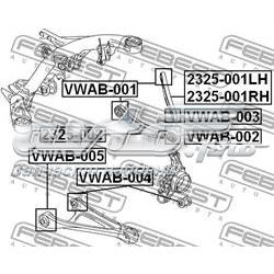 VWAB004 Febest suspensión, brazo oscilante trasero inferior