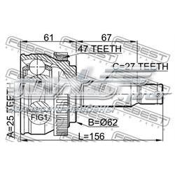 Junta homocinética exterior delantera Febest 1210NFA47 precio, desde 43,95 EUR