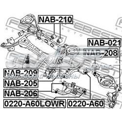 NAB205 Febest silentblock de brazo de suspensión trasero superior