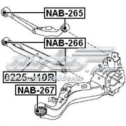 Buje delantero del brazo longitudinal trasero Febest NAB267