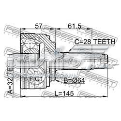Junta homocinética exterior delantera Febest 0310033 precio, desde 50,41 EUR