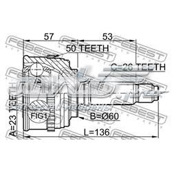 Junta homocinética exterior delantera Febest 0310058A50 precio, desde 52,78 EUR