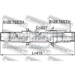 Semieje de transmisión intermedio 0512BL16AT Febest