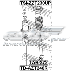 TSIZZT230UP Febest Aislador de resorte trasero superior