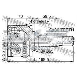 Junta homocinética exterior delantera izquierda Febest 1410ISTA48 precio, desde 79,63 EUR