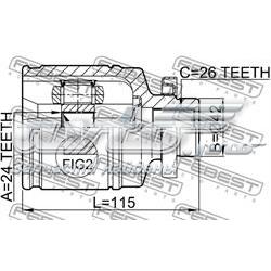 Juego de articulación, árbol de transmisión, interior delantera Febest 2211NS20RH