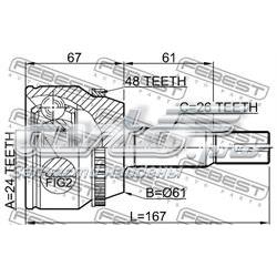 Comprar 0110ACV30A48 Febest Junta homocinetica