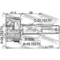 Comprar 0210J10RA48 Febest Junta homocinética exterior trasera